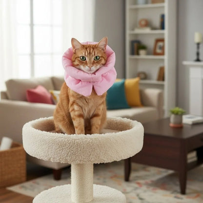 Waterproof Pet Elizabethan Collar Adjustable Anti-Bite Cat Protection Collars Warm Breathable Cat Recovery Cone Pet Wound