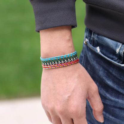 Minimalist Handwoven Rope Bracelet Unisex Sliding Adjustable 4 Styles Chroma 2mm Ethnic Cord Braclet Couple Casual Daily Jewelry
