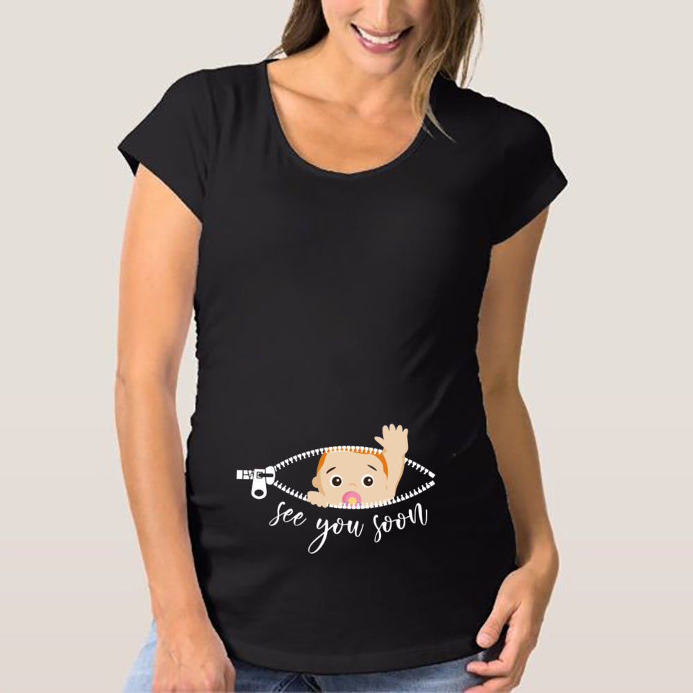 Maternity T Shirts for Women Cute Funny Graphic Pregnancy Gifts Summer Casual Mama Pregnancy Blouses Clothes