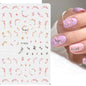 1PCS Marbled Nail Sticker 3D Abstract Lines Sticker Nail Art Supplies Nail Decals Y2K Laser Butterfly Ladies Nail Art Decoration