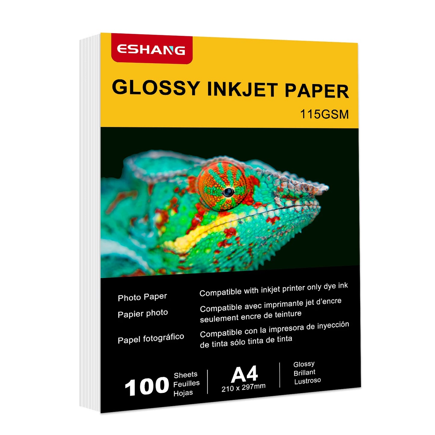 100 Sheets A4 Printable Single Side Photo Paper for Inkjet Printer, Bright Color, Suitable for Photography, Family, Festivals