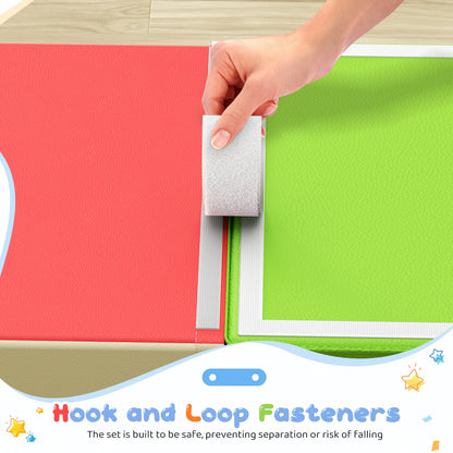 4 Pieces Toddlers Foam Climbing Blocks Leather Cover Kids Developmental Toy Play Gym Indoor Playground Birthday Christmas Gift