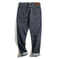 Maden Vintage Raw Denim Jeans for Men 14.8 OZ Jeans Denim Washed Straight Tapered Fit Pants Mid Waist Casual Trousers