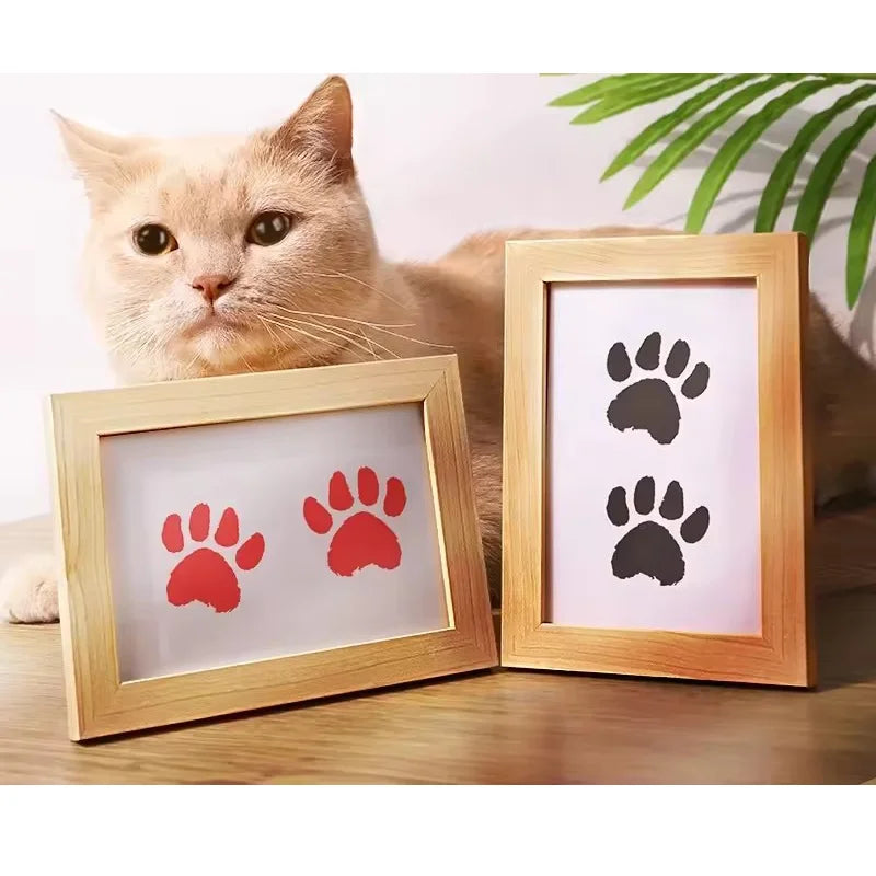 5 Inch Solid Wood Picture Frame Inkless Ink Pad Kit Baby Hand Foot Print Pet Paw Imprint Frame Keepsake Decor Indoor Display