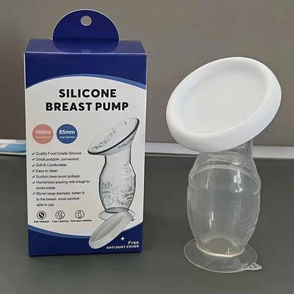 Manual Breast Pump with Scale&Diversion Trench, Soft Silicone Breastfeeding Pump, Milk Saver,Safe and Night Quiet Pumping