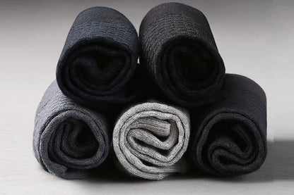 5 Pairs Bamboo Fiber Men's Socks Classic Business Crew Socks Spring Autumn Casual Comfortable Breathable Compression Bamboo Sox