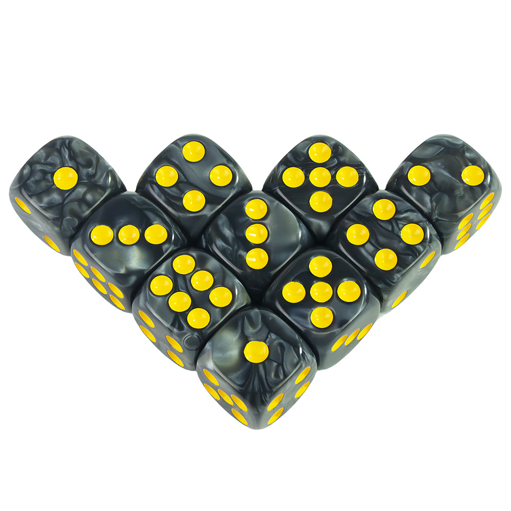16MM Round Corner Game Dice Set 6-Sided Marble Acrylic Dices for  Tabletop Game Gambling Entertainment Party