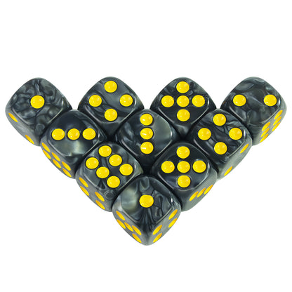 16MM Round Corner Game Dice Set 6-Sided Marble Acrylic Dices for  Tabletop Game Gambling Entertainment Party