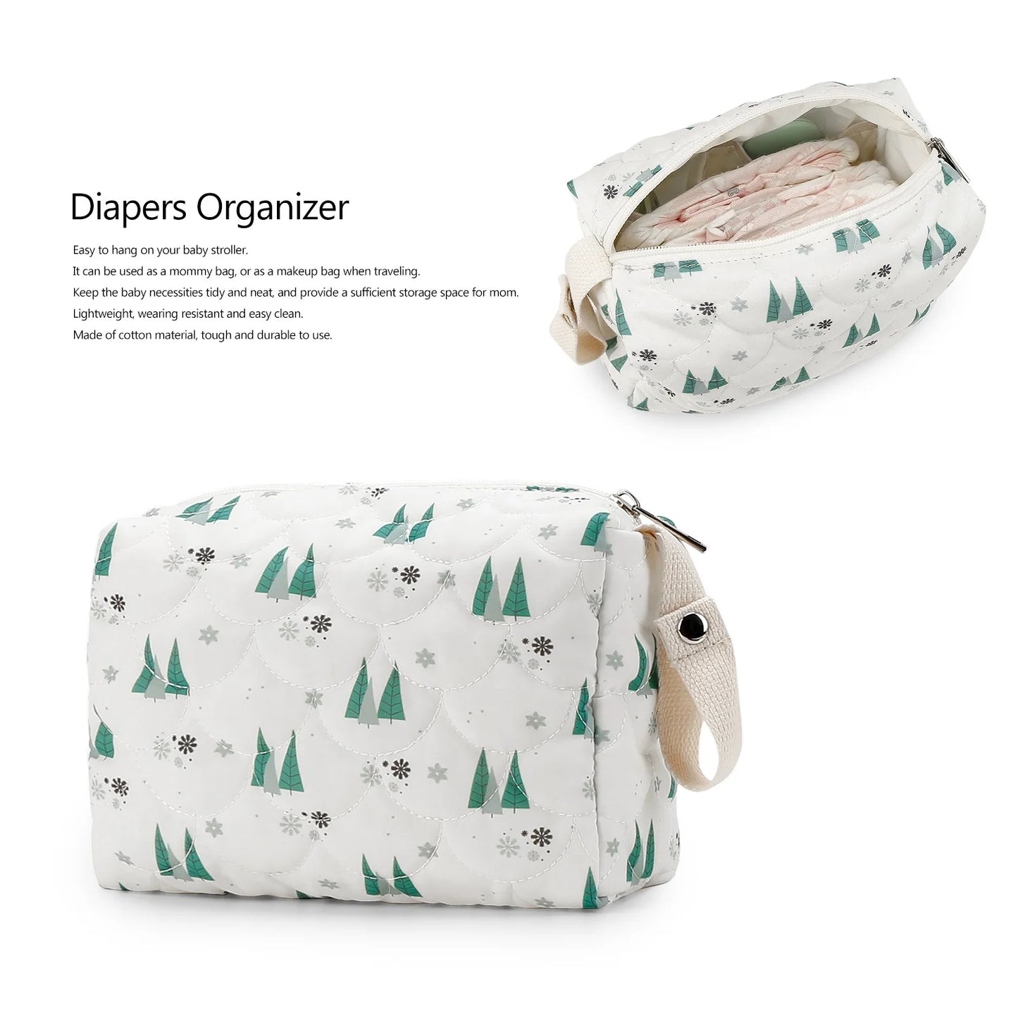 Baby Diaper Bag Waterproof Nappy Bag Reusable Wet/Dry Storage Handbag For Stroller Travel Mommy Pouch Rainbow Printed