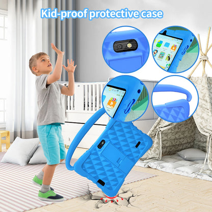 7 Inch Kid Tablet Android 13 Quad Core 4GB RAM 64GB ROM 4000mAh WiFi Bluetooth Children's Gift Kids Software with Silicone Case