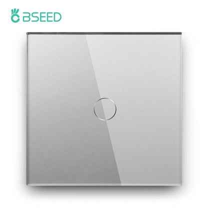 Bseed Touch Light Switch 1/2/3 Gang 1/2 Way Intermediate Stair Switch EU Power Sensor Switches Black White With Glass Panel