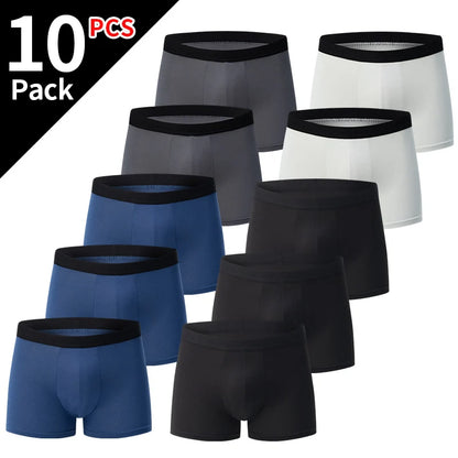 4/10piece Men's European And American Size Printed Fashionable Underwear Comfortable Plus Size Boxer Shorts Casual Sports Shorts