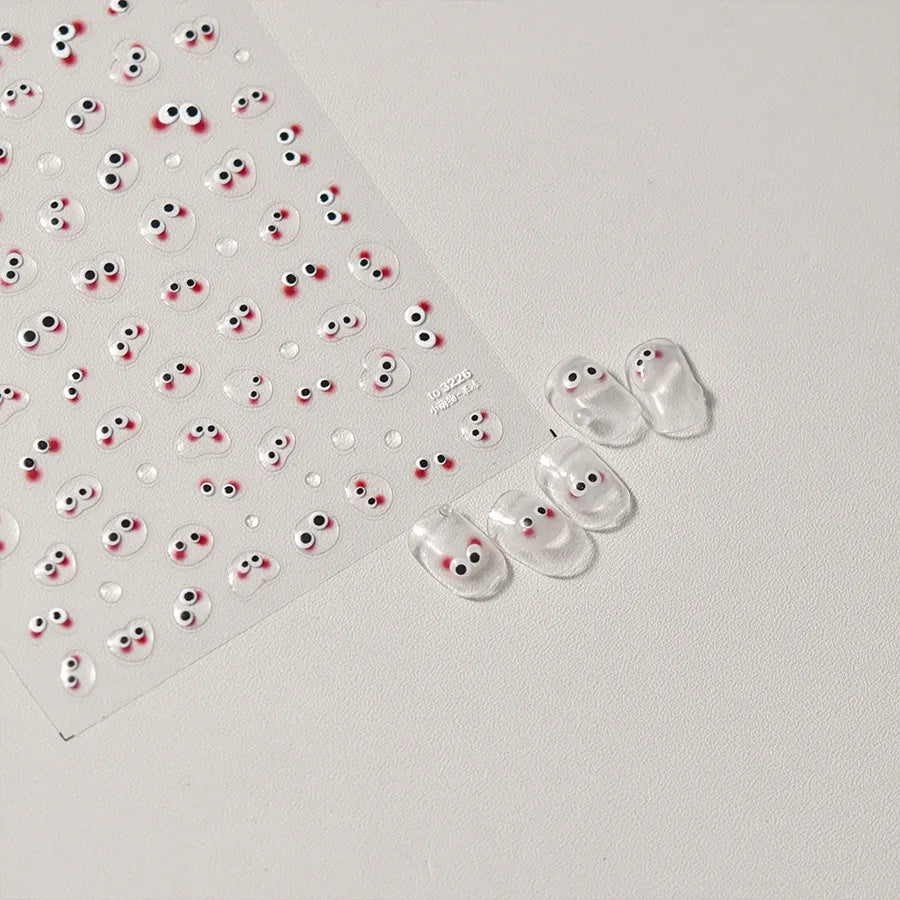 Line Flower Powder Blusher Love Heart High Quality Jelly Series Adhesive Nail Sticker Nail Art Decoration Decals Design T-2830