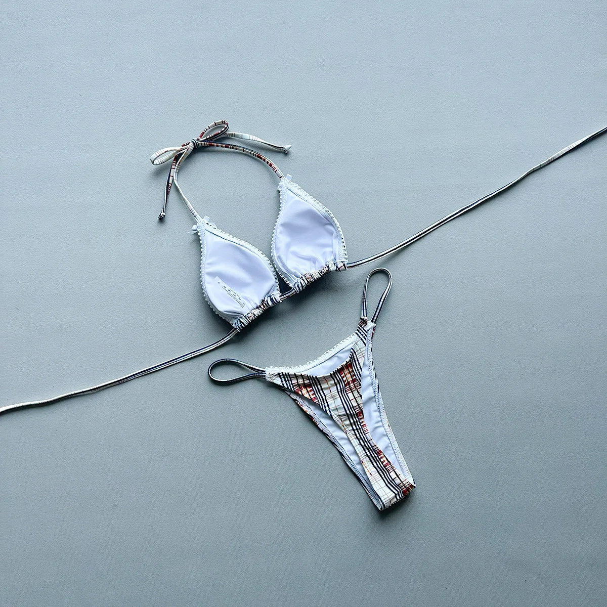 Plaid Print Bikinis Sexy Women Swimsuits Female Swimwear 2026 Micro Bikini Set Bathing Suit Swimming Suits Beachwear Biquini
