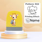 Cartoon Giraffe Customized Name Stamps for Kids,Personalized Waterproof Stamp for Clothing Name Seal for Student&Child