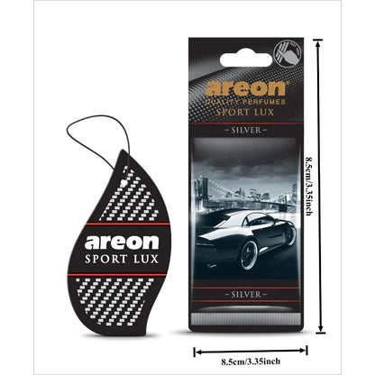 Areon Sport Lux gold Hanging Car Air Freshener Long-Lasting Odor Eliminator for Home Premium Carbon Fiber Design Auto Perfume
