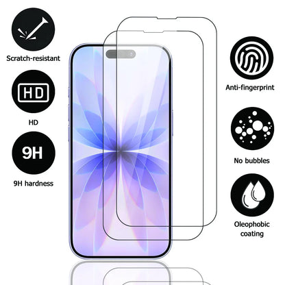 HD Tempered Glass for iPhone 17 Pro Max 18 16 16e 15 14 13 12 Mini 11 Air Screen Protectors for iPhone XR XS 7 8 Plus Glass Film