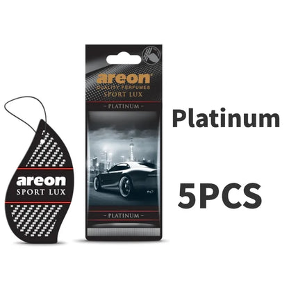 Areon Sport Lux gold Hanging Car Air Freshener Long-Lasting Odor Eliminator for Home Premium Carbon Fiber Design Auto Perfume