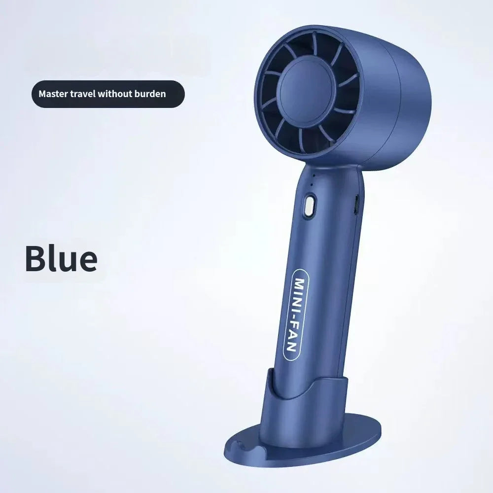Summer Mini Handheld Fan USB Rechargeable Portable High-speed Motor Small Desktop Stand Turbo Fan for Travel Outdoor Activeity