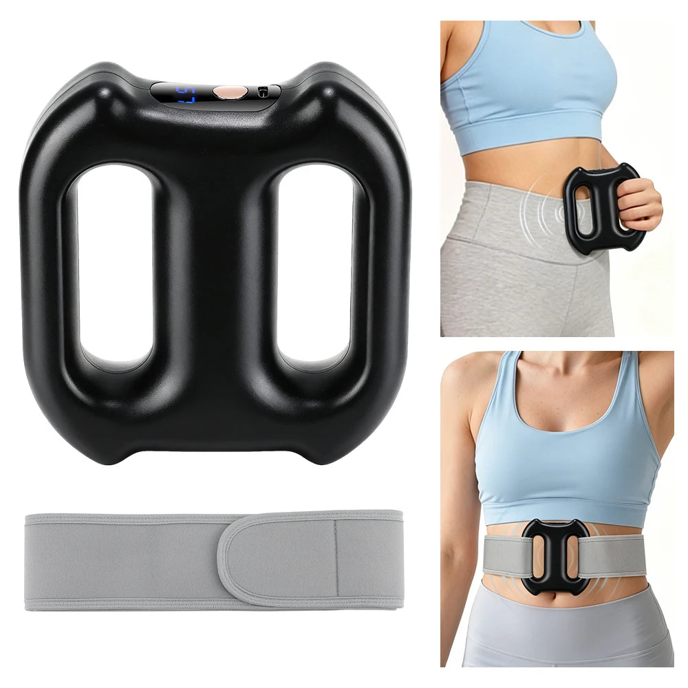 Portable Vibration Dual-Ring Fascia Massager with Belt, Fat Loss, Body Slimming, Fat-Burning, Muscle Relief and Relaxation