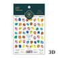 Fresh Sweet Fruits Strawberry Cherry Bowknot Love Heart Lemon 5D Nail Art Stickers Self Adhesive Decorations Nail Manicure Decal