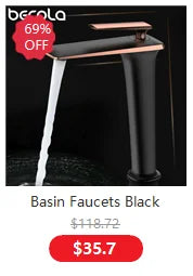 BECOLA Wall Mounted Faucet Spout Square and Round Brass Chrome/Black Spouts Waterfall Shower Faucet Accessories