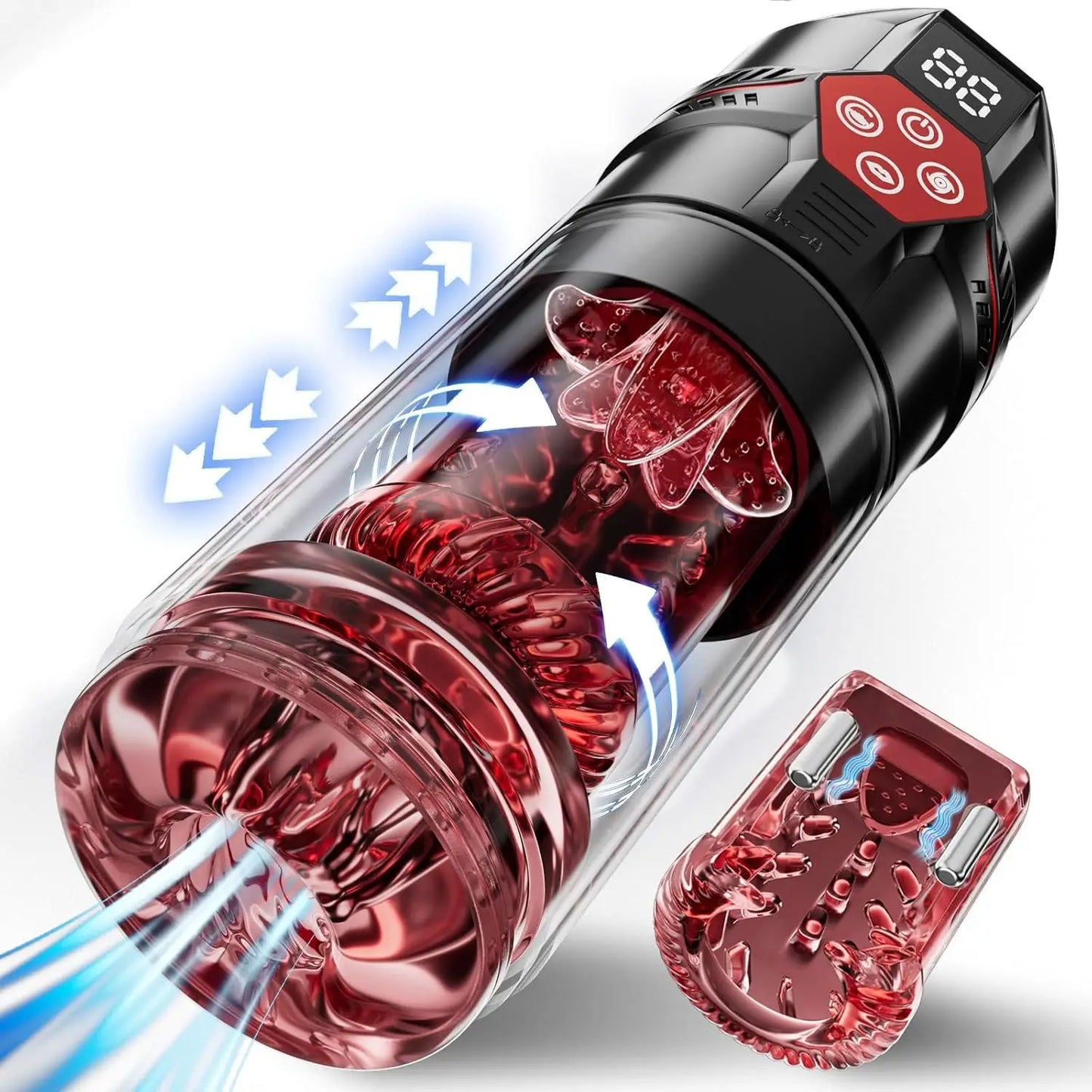 Mrgras Male Masturbator Penis Pump - Male Sex Toys for Men with Upgrade 12 S Vacuum Pump & 7 Thrusting Rotating Vibrating Sucking Licking LCD Adult Toys Mens Sex Toys Pocket Pussy Pumps & Enlargers,Pocket Pussy Mens Sex Toy B
