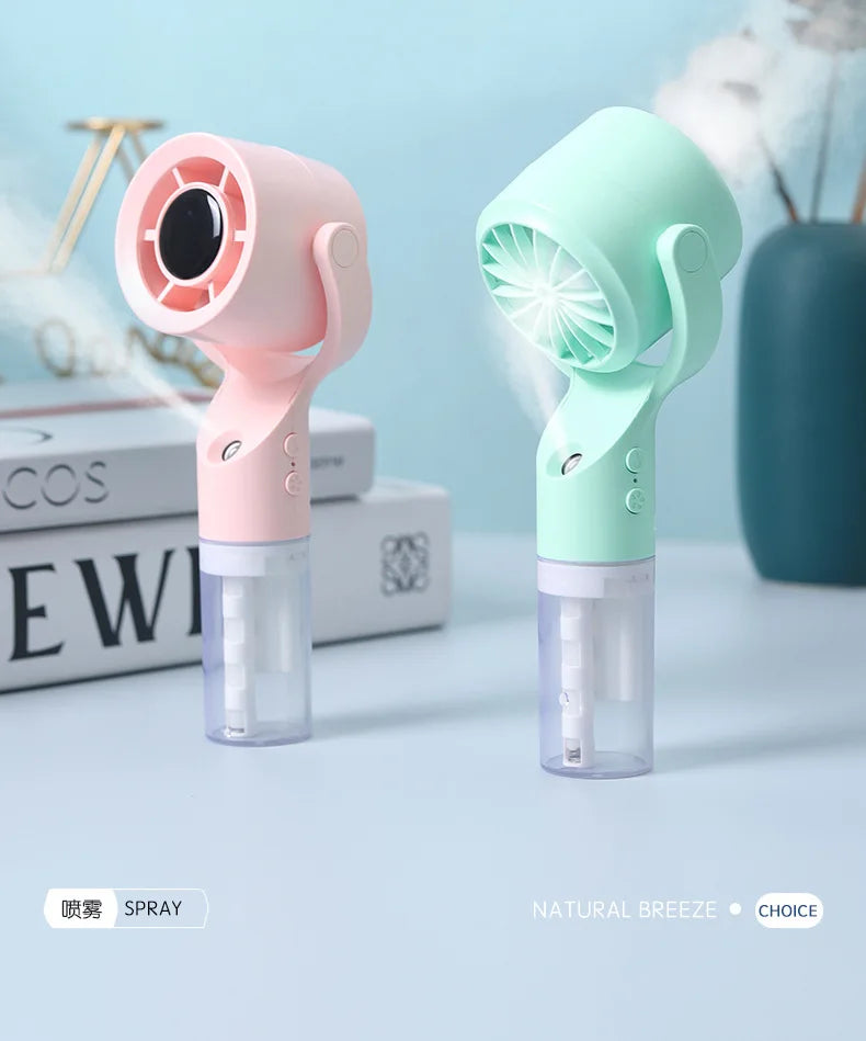2026 Portable Handheld Spray Fan,Water Spray Mist Fan,Student Dormitory Mini Fan,Summer Supplies, Cooling Tools Outdoor Fan