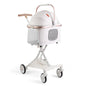 Foldable Detachable Pet Stroller Lightweight Travel Cart with Carry Basket for Dogs Cats Rabbits Outdoor Use