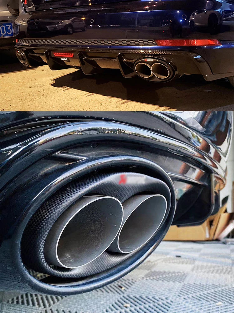 2 Teile/Los Kohle Faser Auspuffspitze für Audi A3 A4 A5 A6 A7 RS3 RS4 RS5 RS6 RS7 Schall Dämpfer Spitze Endrohr Auspuff Anlage