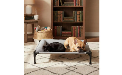 Elevated Pet Bed All-Season Use Raised Dog and Cat Bed Pet Cot Sturdy Frame With Pillow Support for Felines, Travel