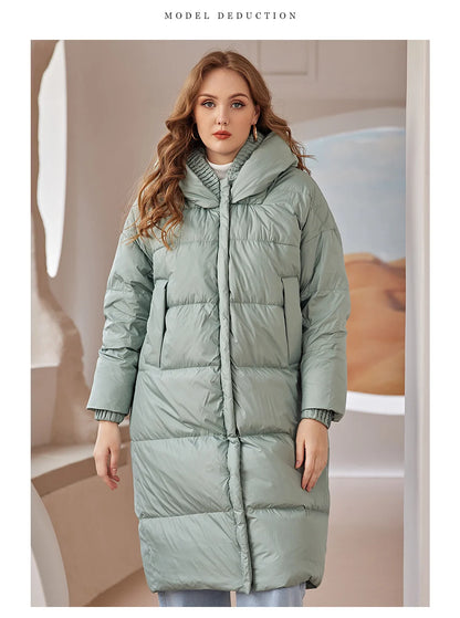 Astrid 2022 Down Jacket Women Winter Warm Long Coat Women Parkas Hooded Fashion Loose Outerwear Women's Jacket Female Clothing
