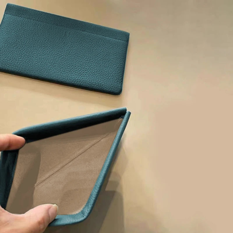 Self‑Closing Artificial Leather Long Wallet Passport Driver's License ID Holder Headphone Data Cable Storage Cash Pouch