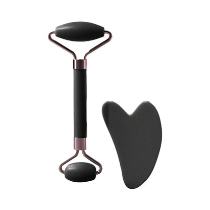 Facial Massage Roller With Gua Sha Stone Multifunctional Massager For Body Eye Acupoint Relief Anti-Aging Daily Skin Care Tools
