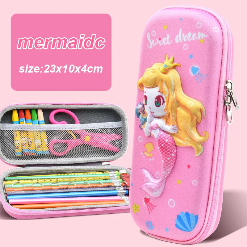 3D Kawaii Pencil Case EVA Large Capacity Waterproof Light Pencil Box for Student School Supply Stationery bag