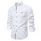 AIOPESON 100% Cotton Social Shirt Men Solid Color Long Sleeve High Quality Brand Shirt for Men Spring Stand Casual Men's Shirts