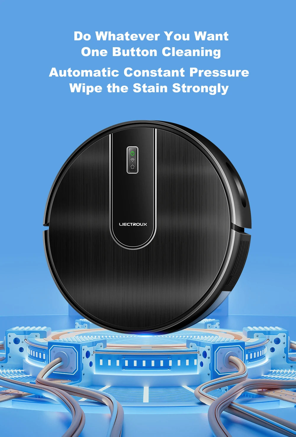 Robot Vacuum Cleaner LIECTROUX N7S-U,Smart Mapping,WiFi App,6KPa,5200MAH ,Brushless Motor,Ideal for Pet Hair