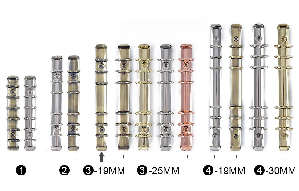 Metal Spiral Rings Binder Clip With 2 Pairs of Screw For Diary Notebook Planner A7 Binder Clip File Folder