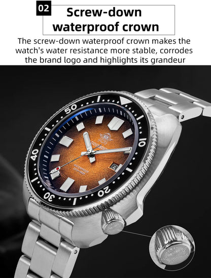 ADDIESDIVE Men Watch Sapphire Glass AR Coated Quartz Watches Luminous 200m Waterproof Turtle Diver Watch Reloj Hombre AD2511