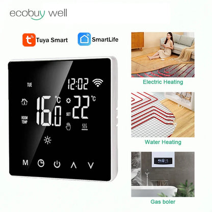 Tuya Smart Thermostat For Underfloor Heating Wifi Thermostat  Floor Heating Controller Warm Floor Temperature Controller Alexa