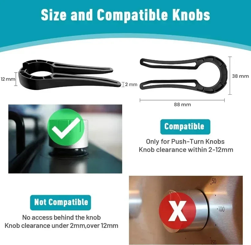 Stove Knob Locks Child Proof Safety Covers for Gas Burner Oven Knobs Includes Door Handle Guards for Complete Home Protection