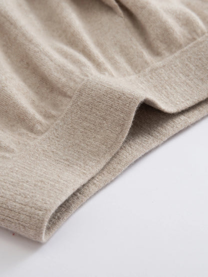 French 100% Pure Cashmere Skirt Ruffle Irregular A-line Soild Midi Sirt Autumn Winter Women Elegant Pleated  Knit Dress Fashion