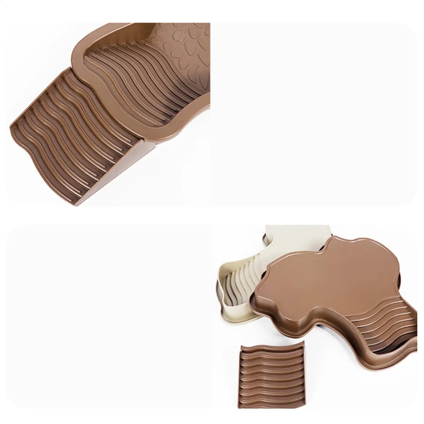 Reptile Bathing Pool with Ramp Turtle Soaking Tub Slip Proof Water Bowl for Tortoise Bearded Dragon Gecko Terrarium Decoration
