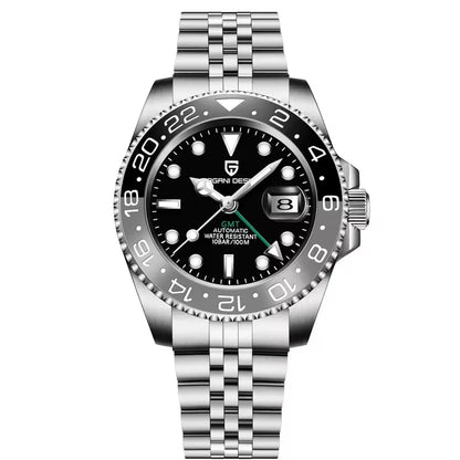 PAGANI DESIGN 2026 40MM Luxury Men GMT Automatic Machinery Watch Ceramic Bezel Jubilee Strap Sapphire Waterproof Watches for men
