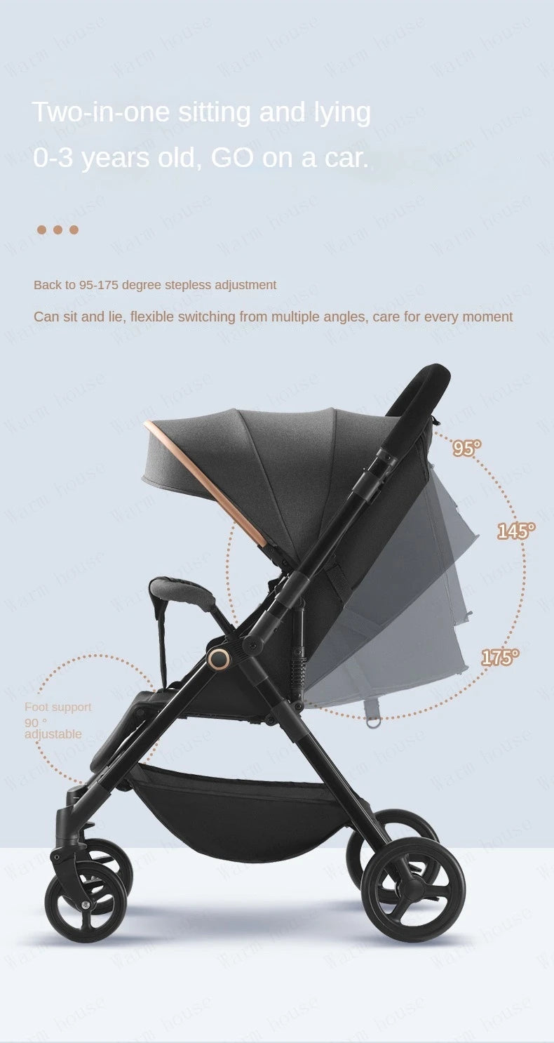 Baby Carriage,Bi-directional ultra lightweight foldable high landscape four wheel shock absorber baby stroller,baby cart