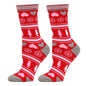 Christmas Mid-Calf Socks for Men Women Santa Claus Autumn Winter Gingerbread Man Cotton Elastic Gift Party Calf-Length Socks