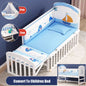 Wood Baby Crib With Mosquito Net And Diaper Table Convert To Kids Bed, Bedding Set, Baby Cot, Bed, Rocker Mattress