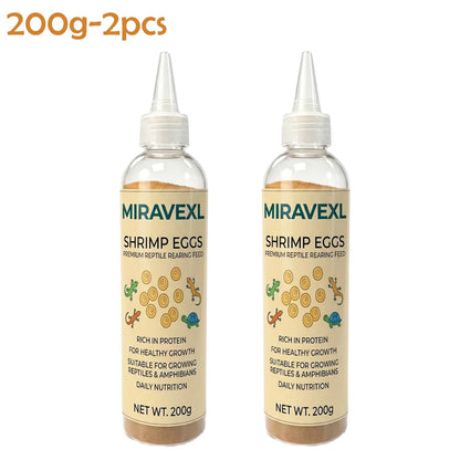 MIRAVEXL Shell-Free High-Protein No-Hatch Shrimp-Based Diet for Reptiles & Fry, Feed for Lizards, Turtles & Amphibian Pets