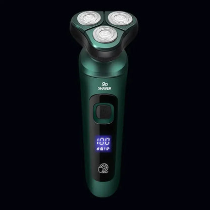 New Electric Shaver LED Digital Display Three-head Floating Razor USB Rechargeable Washing Multi-function Beard Knife
