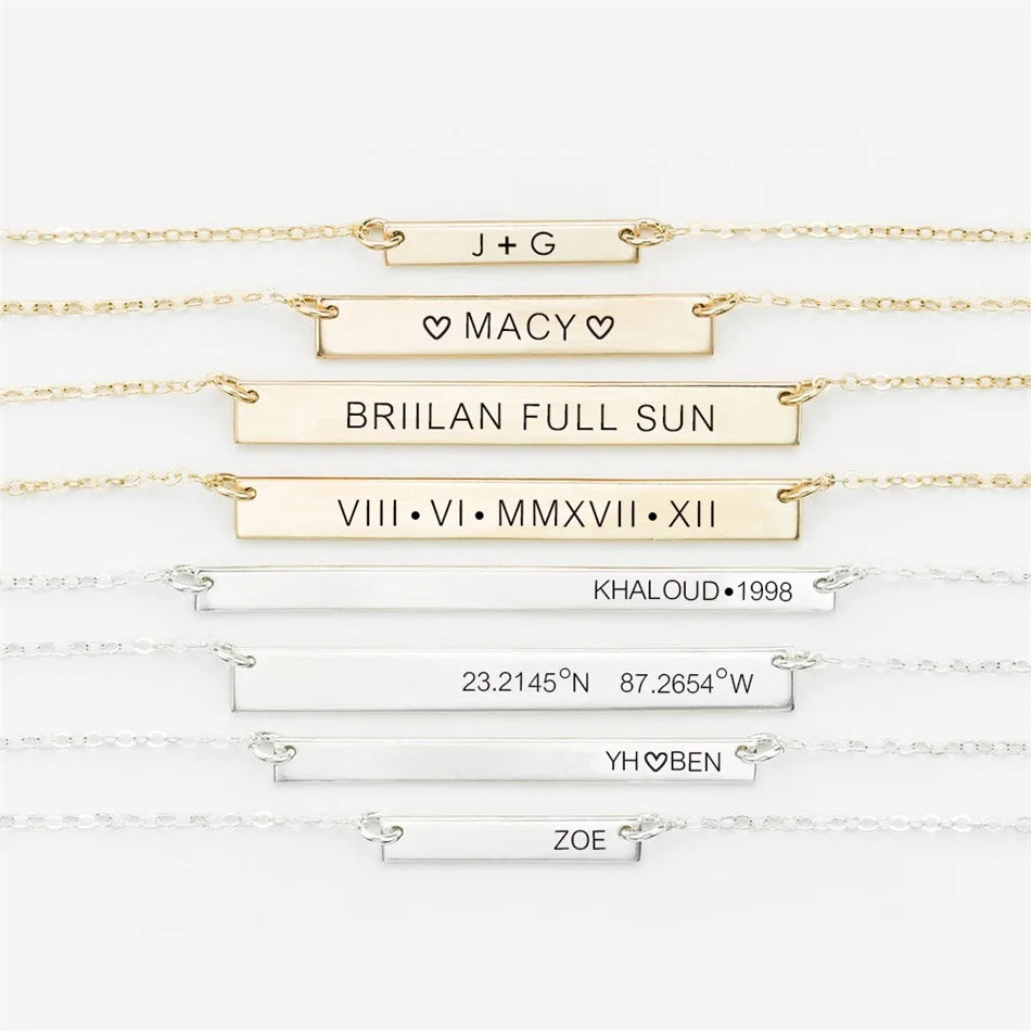 EManco Name Sentence Letter Necklace Women's Stainless Steel Necklaces Customized Initial Pendant Factory Direct